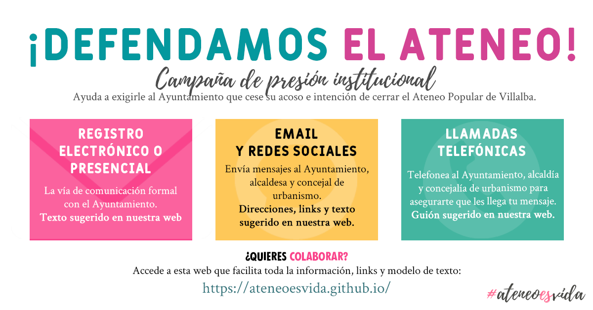 Campaña de presión institucional - Imagen RRSS